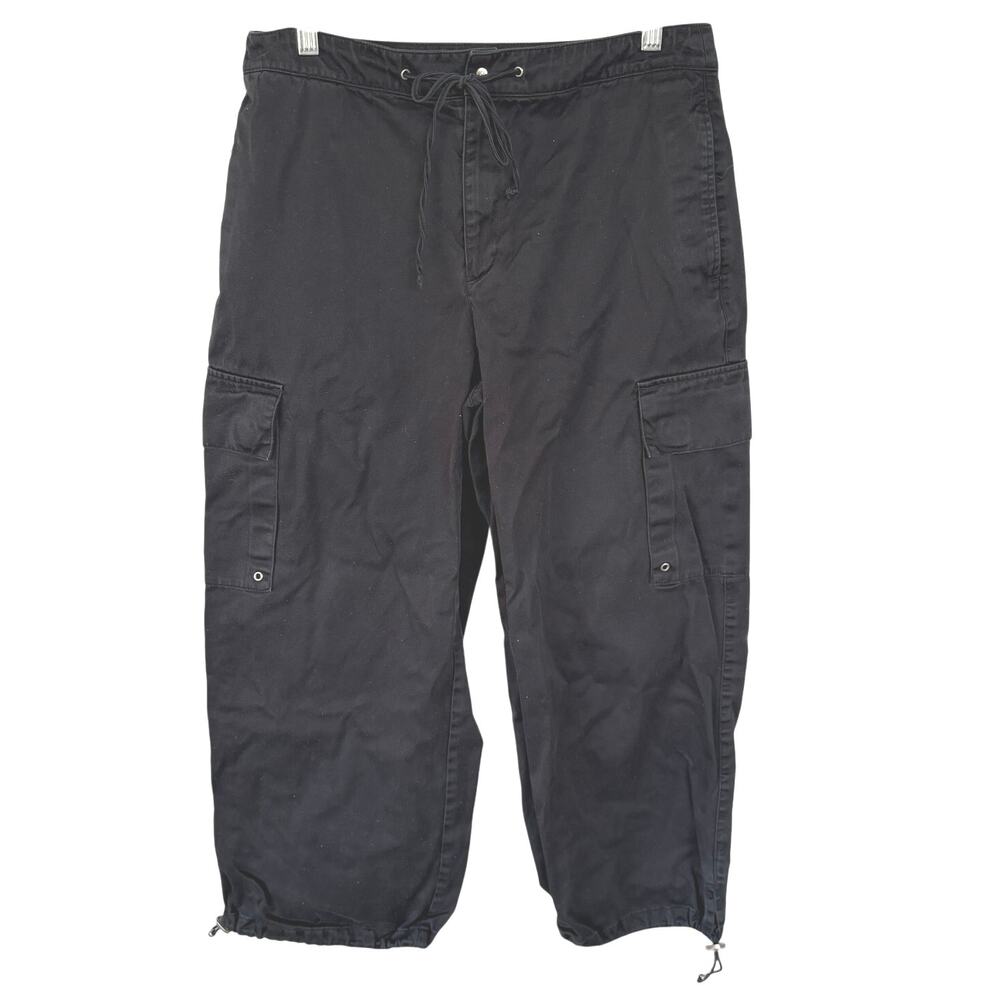Vintage Y2K Liz Claiborne Black Cargo Tactical Grunge Gorpcore Cotton Pants 12